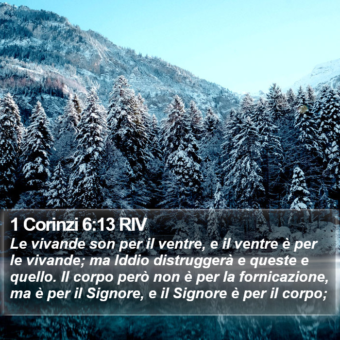 1 Corinzi 6:13 RIV Bible Study