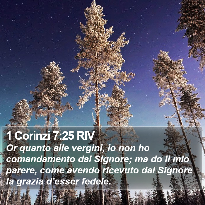 1 Corinzi 7:25 RIV Bible Study