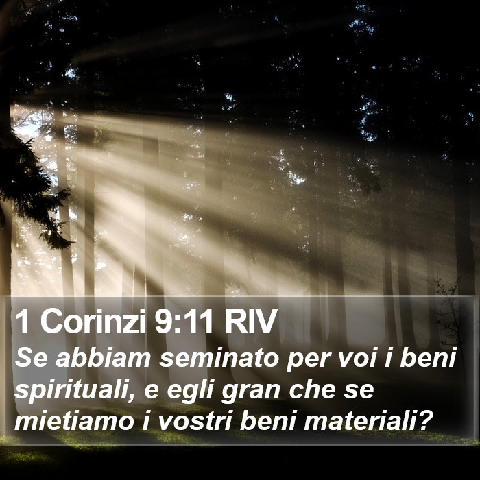 1 Corinzi 9:11 RIV Bible Study