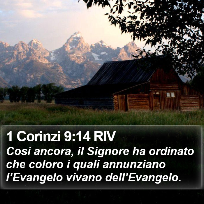 1 Corinzi 9:14 RIV Bible Study