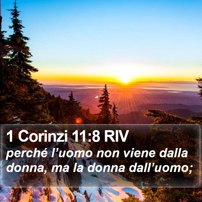 1 Corinzi 11:8 RIV Bible Study