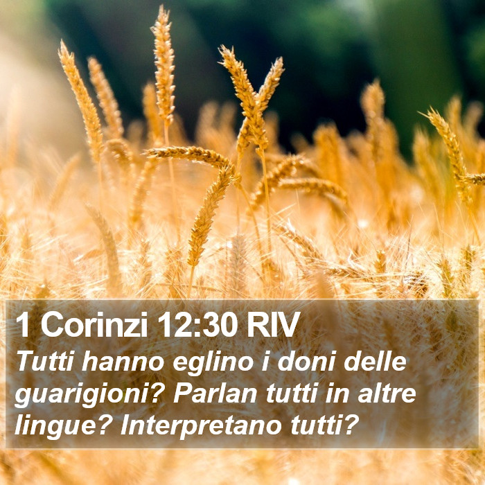 1 Corinzi 12:30 RIV Bible Study