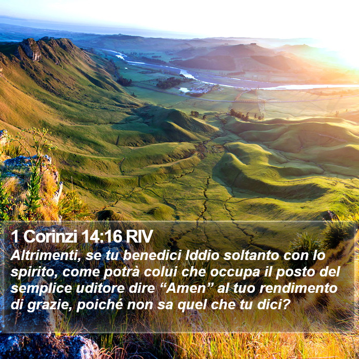 1 Corinzi 14:16 RIV Bible Study