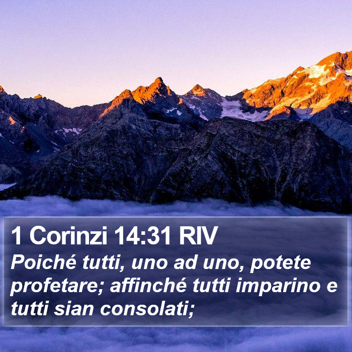 1 Corinzi 14:31 RIV Bible Study