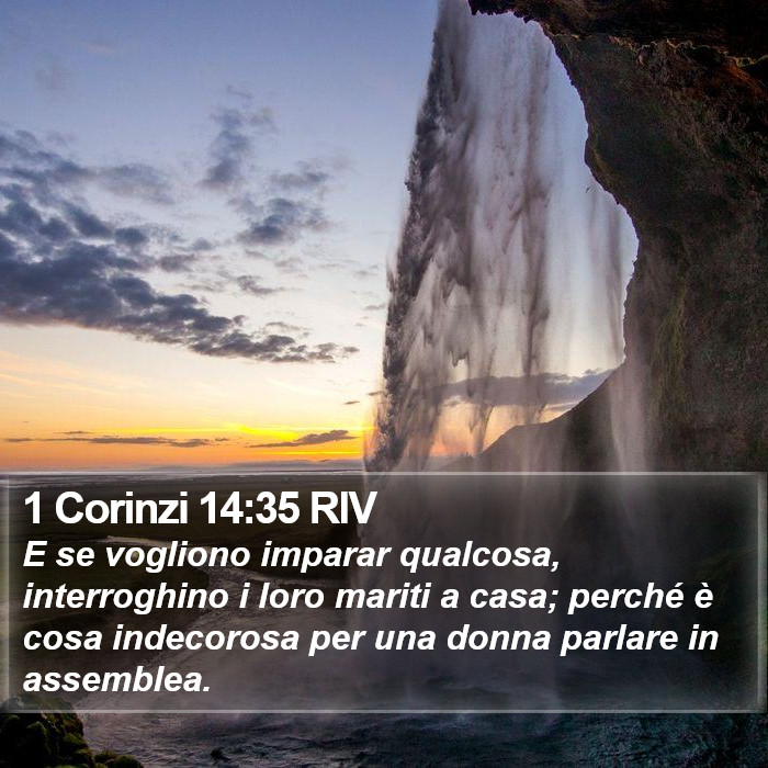 1 Corinzi 14:35 RIV Bible Study