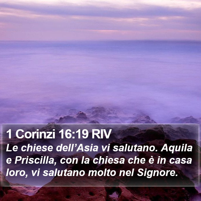 1 Corinzi 16:19 RIV Bible Study