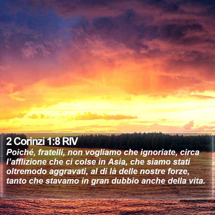 2 Corinzi 1:8 RIV Bible Study