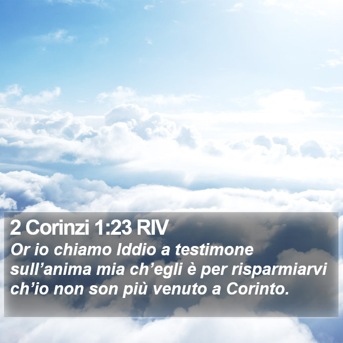 2 Corinzi 1:23 RIV Bible Study