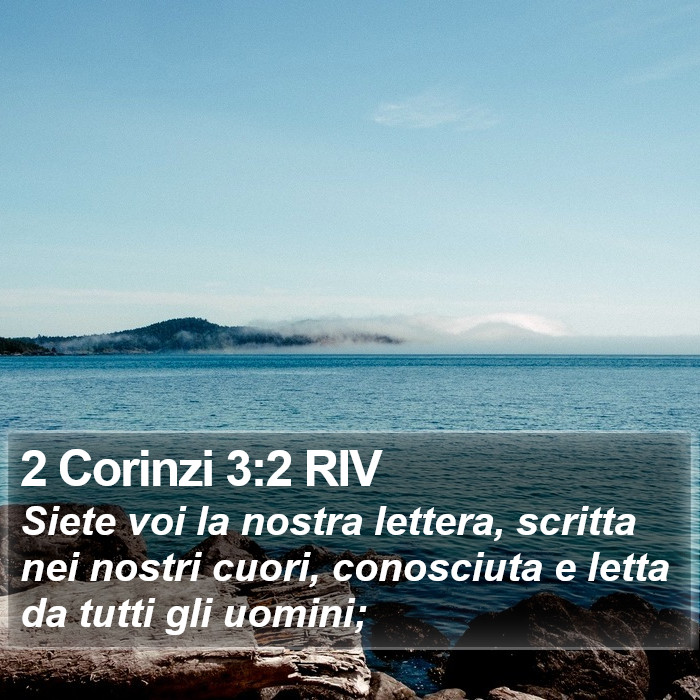 2 Corinzi 3:2 RIV Bible Study