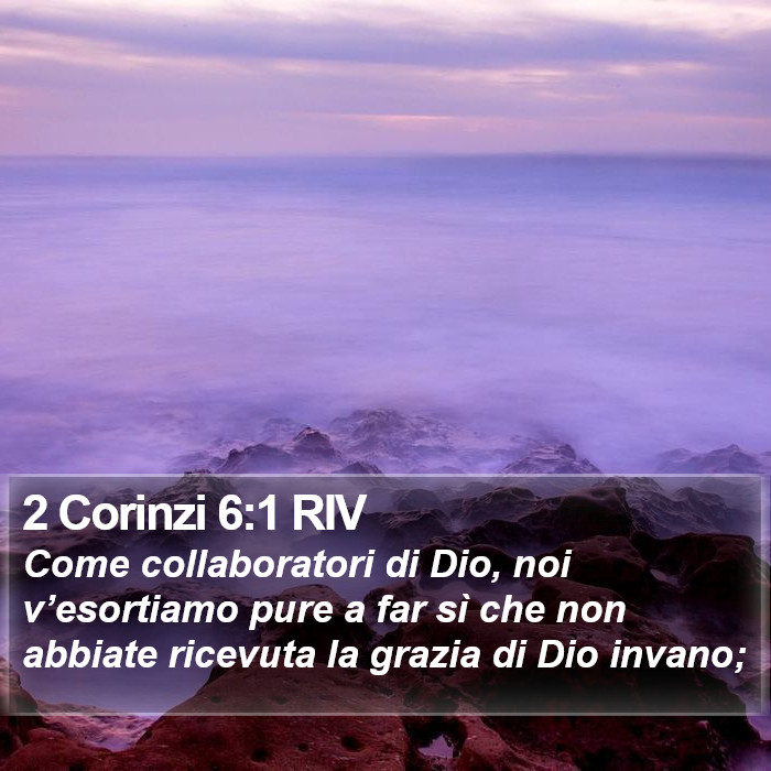 2 Corinzi 6:1 RIV Bible Study