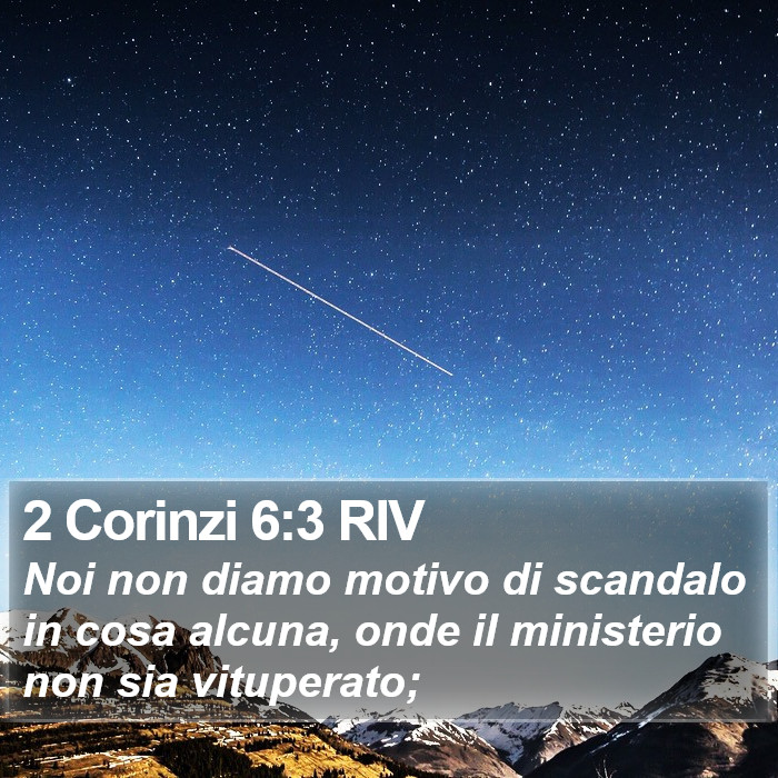 2 Corinzi 6:3 RIV Bible Study