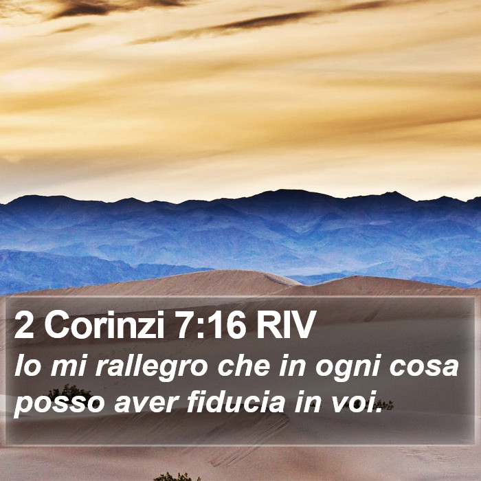 2 Corinzi 7:16 RIV Bible Study