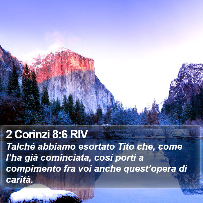 2 Corinzi 8:6 RIV Bible Study