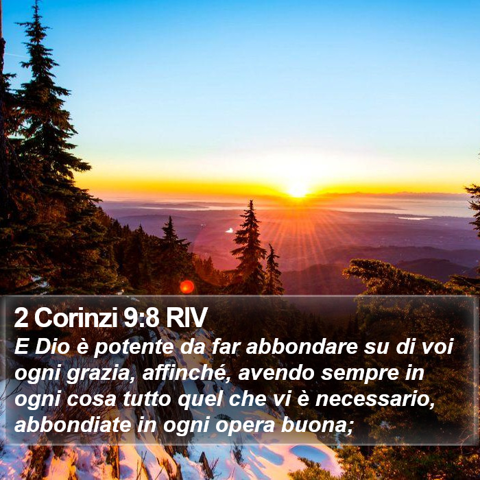 2 Corinzi 9:8 RIV Bible Study