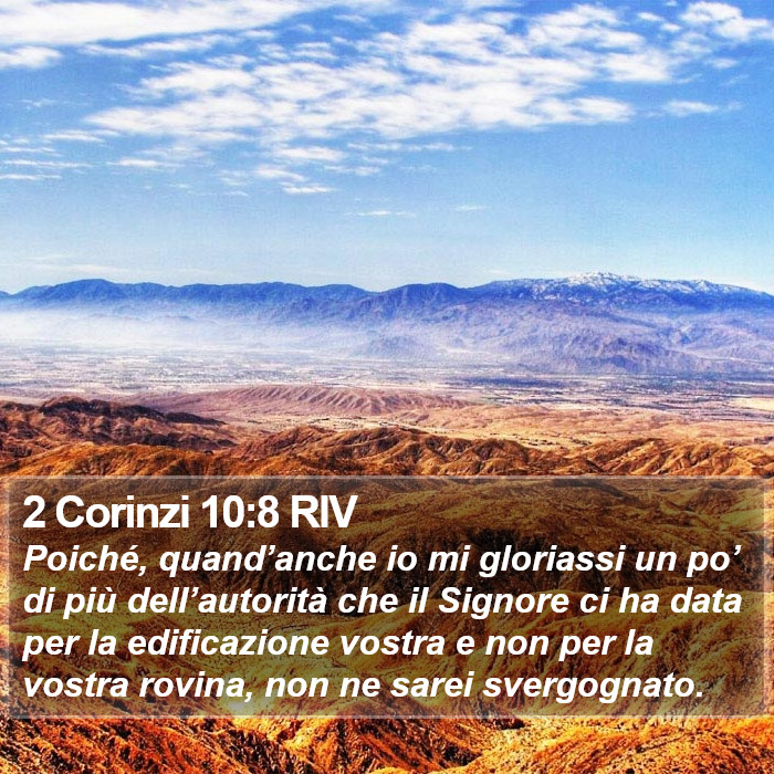 2 Corinzi 10:8 RIV Bible Study