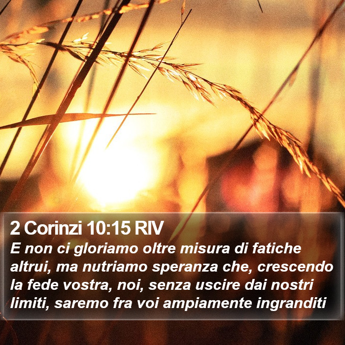 2 Corinzi 10:15 RIV Bible Study