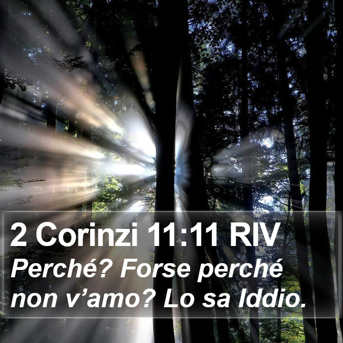2 Corinzi 11:11 RIV Bible Study