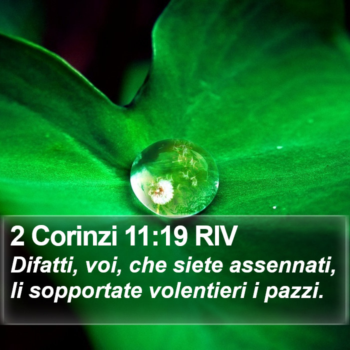 2 Corinzi 11:19 RIV Bible Study
