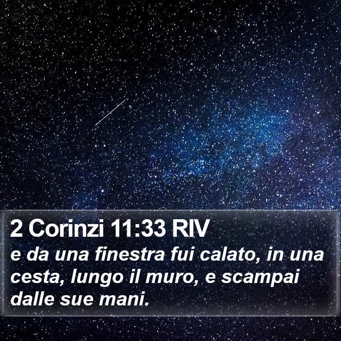 2 Corinzi 11:33 RIV Bible Study