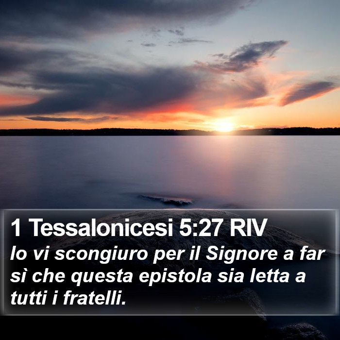 1 Tessalonicesi 5:27 RIV Bible Study