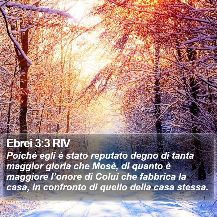 Ebrei 3:3 RIV Bible Study