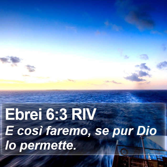 Ebrei 6:3 RIV Bible Study