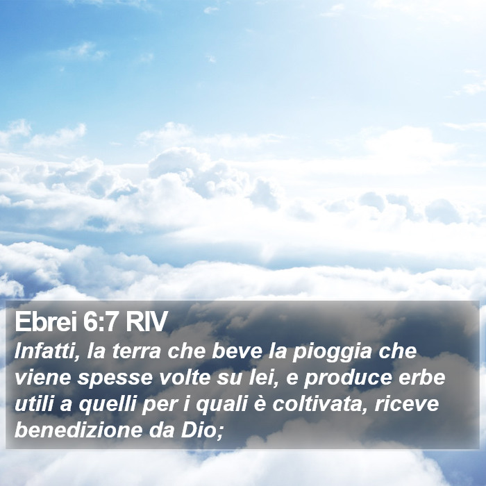 Ebrei 6:7 RIV Bible Study