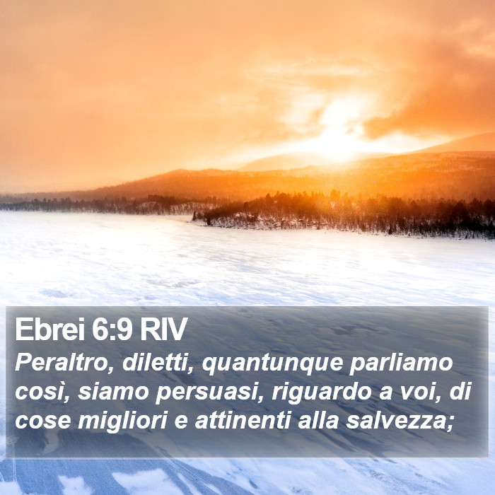 Ebrei 6:9 RIV Bible Study