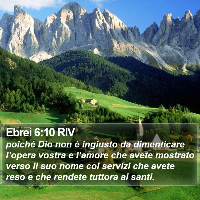 Ebrei 6:10 RIV Bible Study