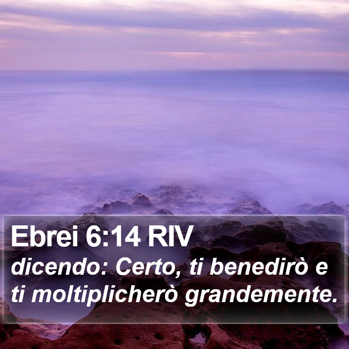 Ebrei 6:14 RIV Bible Study