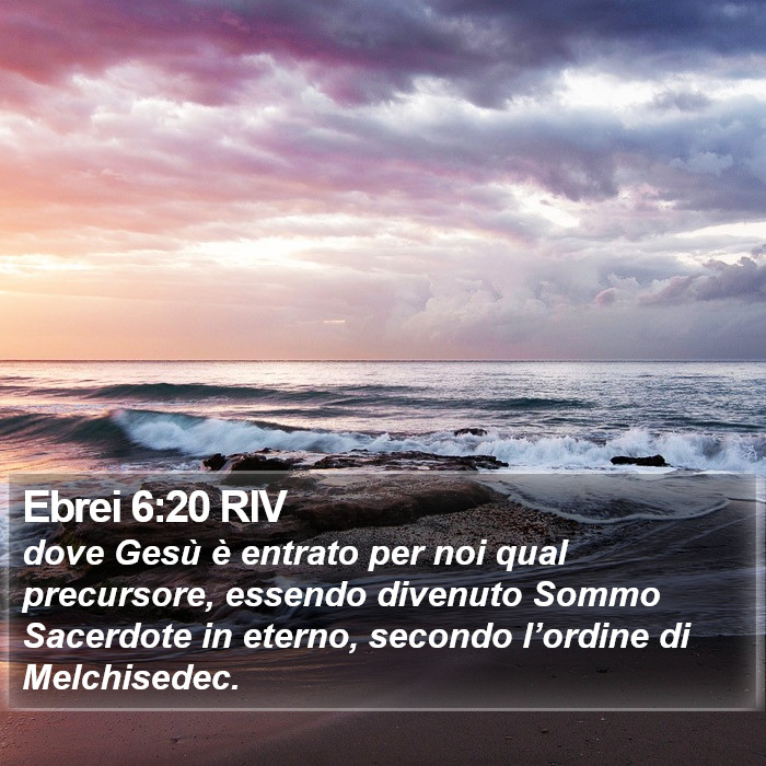 Ebrei 6:20 RIV Bible Study