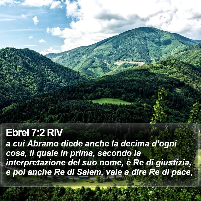 Ebrei 7:2 RIV Bible Study