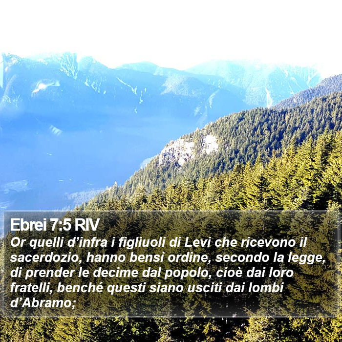 Ebrei 7:5 RIV Bible Study