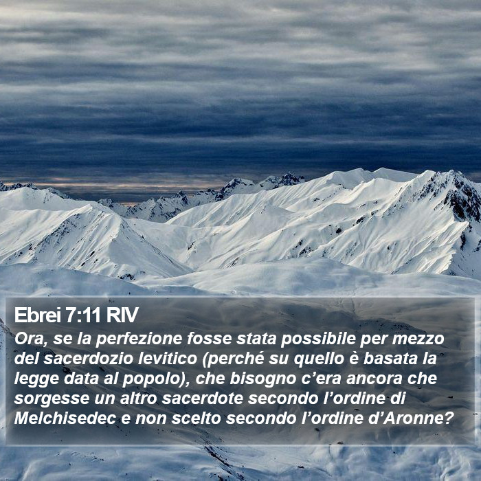 Ebrei 7:11 RIV Bible Study