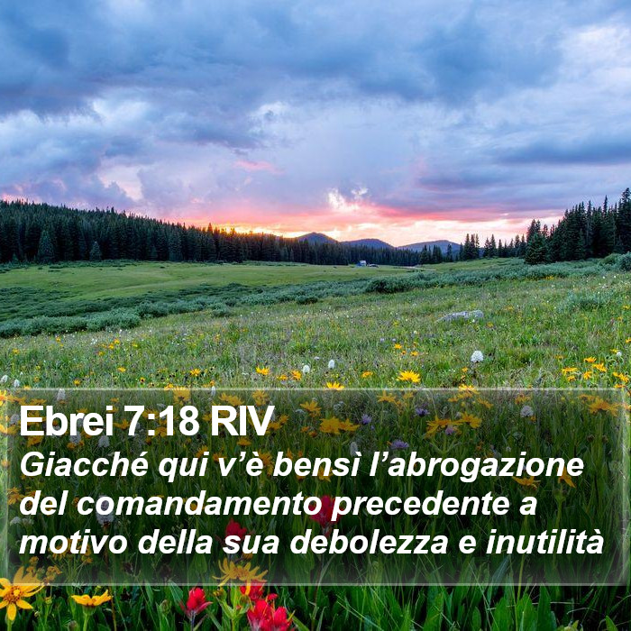 Ebrei 7:18 RIV Bible Study