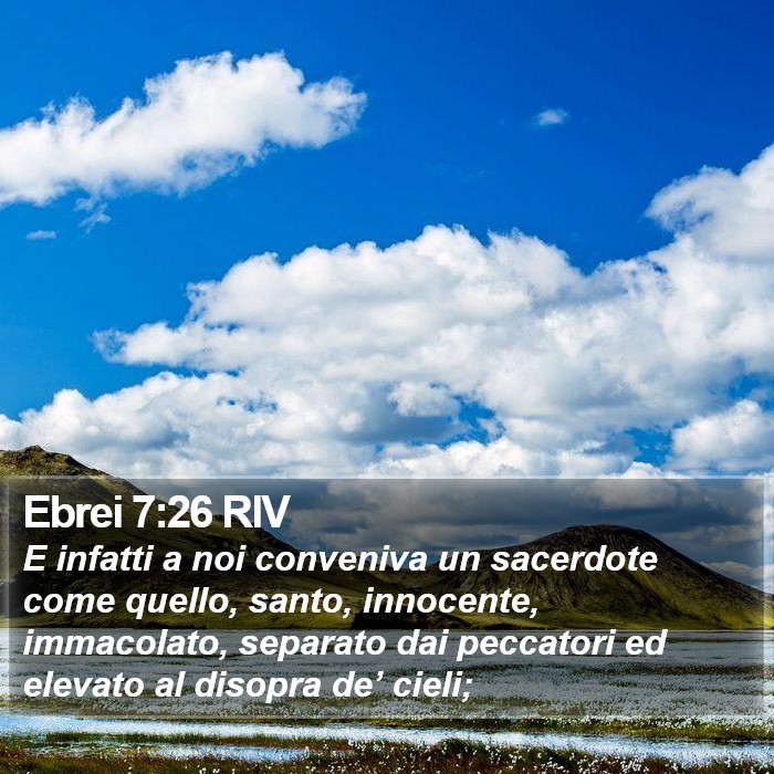 Ebrei 7:26 RIV Bible Study