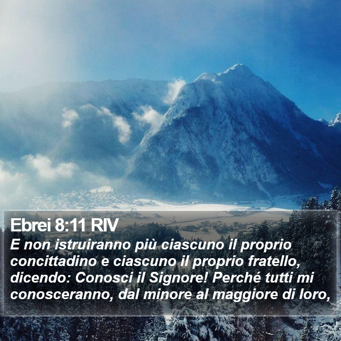 Ebrei 8:11 RIV Bible Study