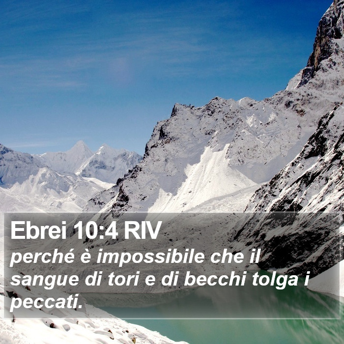 Ebrei 10:4 RIV Bible Study