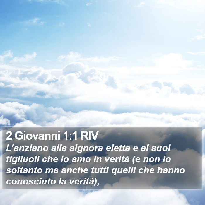 2 Giovanni 1:1 RIV Bible Study