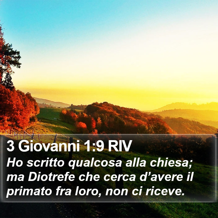 3 Giovanni 1:9 RIV Bible Study