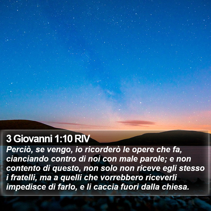 3 Giovanni 1:10 RIV Bible Study